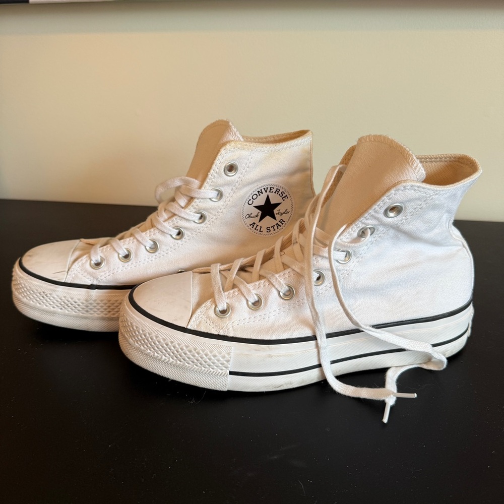 White Converse Platform Sneakers